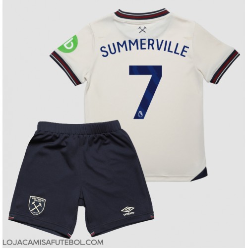 Camisa de Futebol West Ham United Crysencio Summerville #7 Equipamento Secundário Infantil 2025-26 Manga Curta (+ Calças curtas)